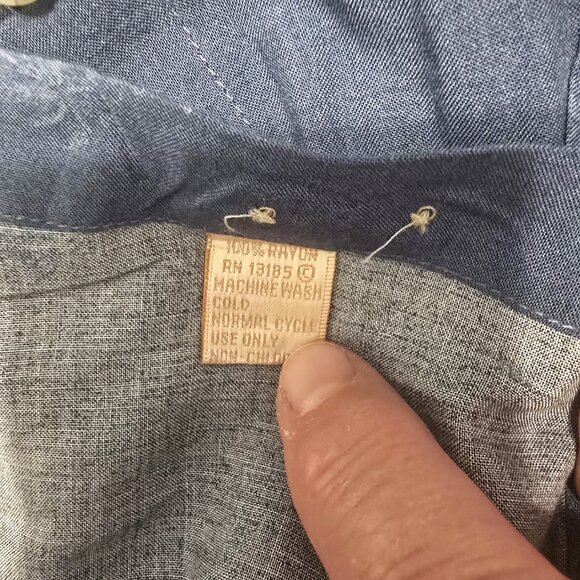 Campia Moda Mens Hawaiian Golf Shirt Large Dusty Blue Short Sleeve Button Up - Picture 8 of 9